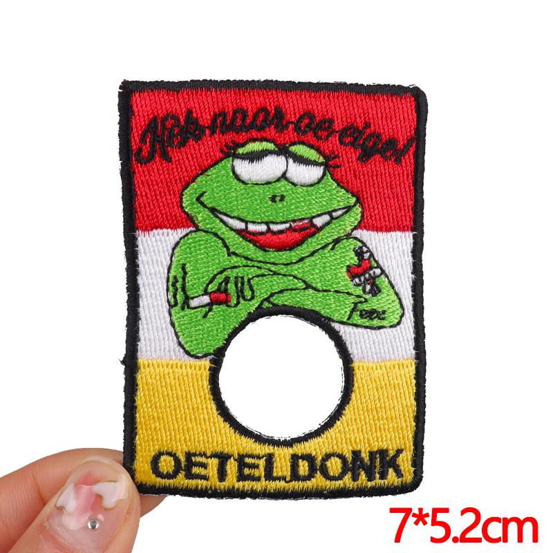 DIY-Aufnäher Niederlande Oeteldonk-Emblem Gestickte Aufnäher für Kleidung Niederländischer Karnevals-Aufnäher Aufbügel-Aufnäher für Kleidung