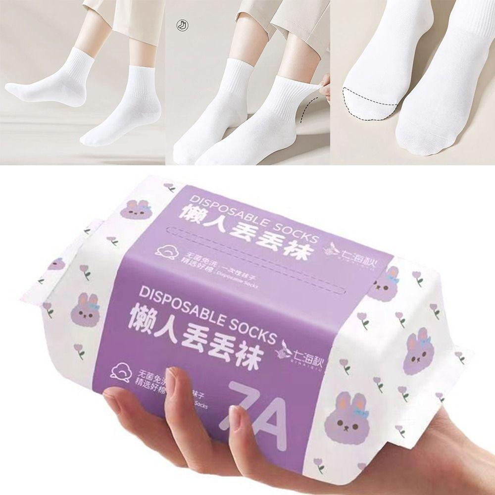 35-43 Disposable Stocking Polyester Travel Supplies Socks Portable Disposable Socks  Unisex