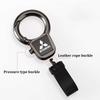 Autologo Sleutelhanger PU Leer Metaal Sleutelring Hanger Voor Mitsubishi Ralliart ASX Lancer Cordia Pajero Outlander Galant Mirage Colt