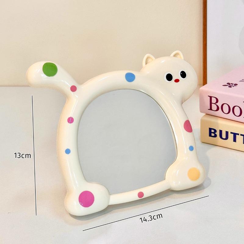 Dopamine Style Makeup Mirror Kawaii Cat Shaped Cosmetic Mirrors for Women Adjustable Wall-mounted Mirrors Wholesales 2025 New