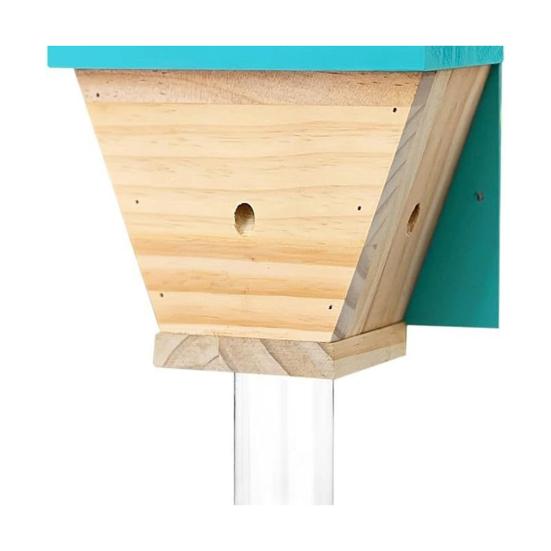 Wood Carpenter Bee Trap Outside Natural Wood Boring Bee Trap Weather-proof House Shape Outdoor Hanging Bee Catcher Decoration