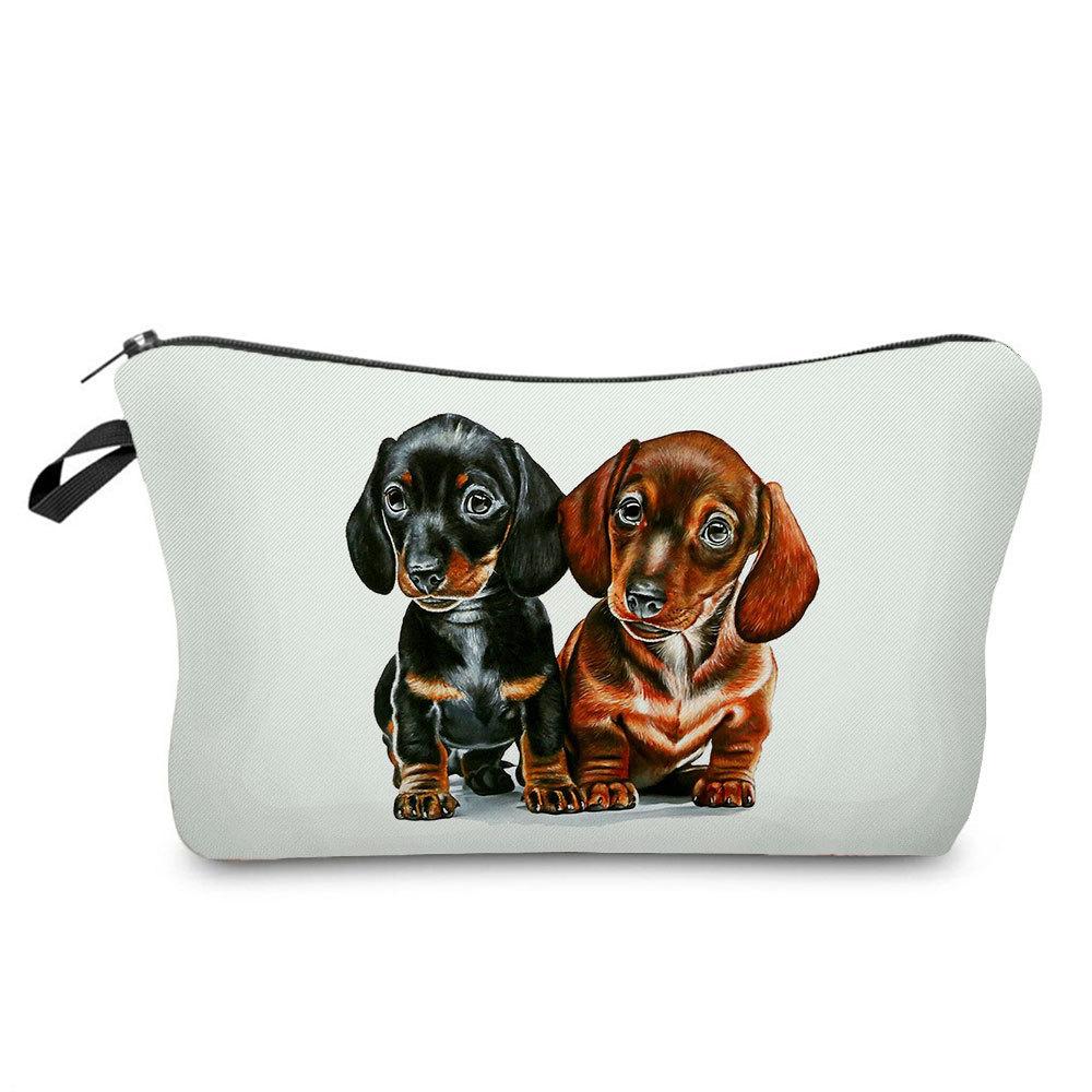 Women Dog Print Cosmetic Bag Toiletries Organize Travel Storage Case 6357 CLE