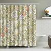 Vintage Floral Pattern Shower Curtain Waterproof Bathroom Decor For Home Bathrooms White/Green/Pink/Blue Set (180X180Cm)