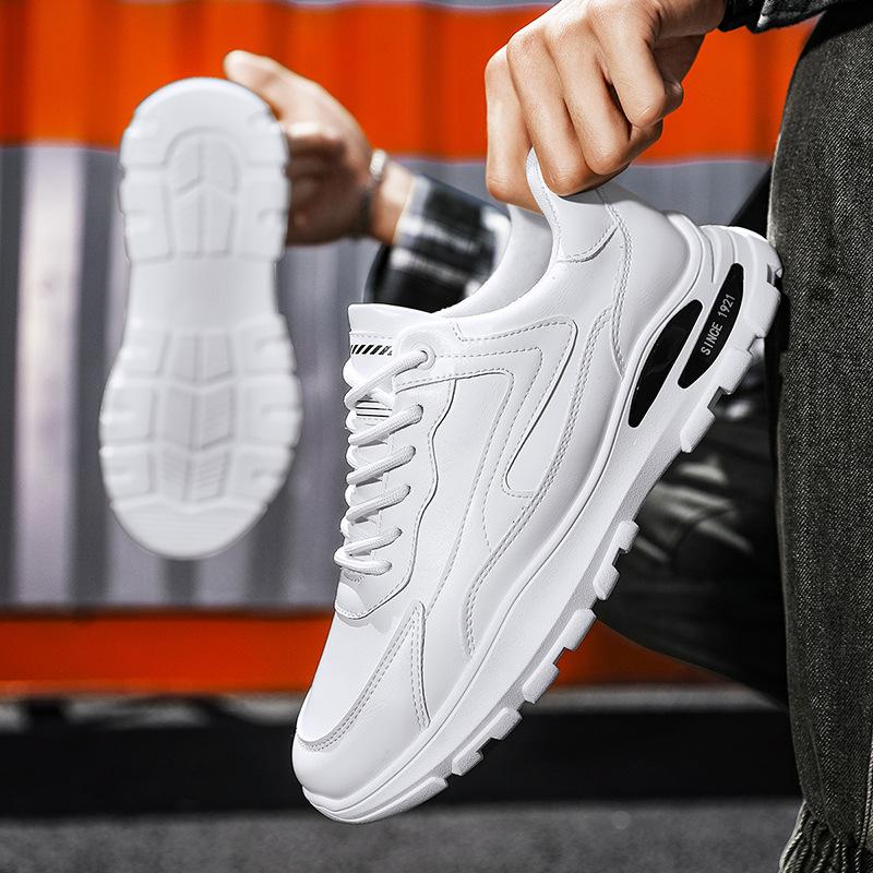 Fashion Autumn Men's Casual Shoes Leather White Sneakers Platform Waterproof High Quality Designer Footwear Men Vulcanized Shoes Fashion