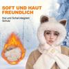 Cute Fox Ears 2-in-1 Hat and Scarf, 2026 New Winter Cold Resistant Hat Face Mask Hooded Scarf, Women's Winter Hooded