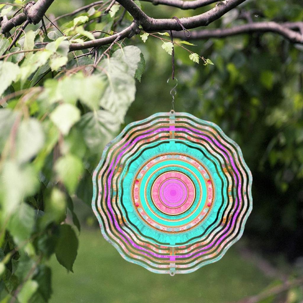 10 Inch Bohemian Mandala Wind Chime with 360 Rotating Hook No Battery Needed Perfect for Garden Patio Mother Day New Year Gift