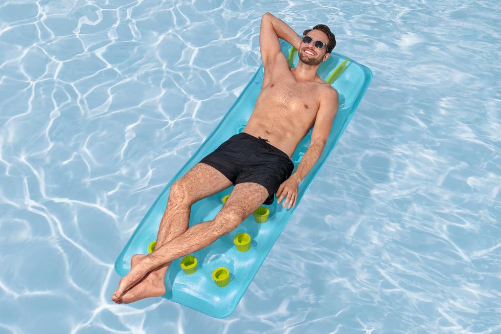 Bestway 175 X 63cm Summer Color Deluxe Floating Mat Light Blue 43015