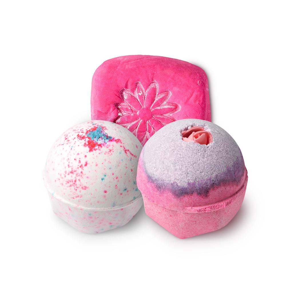 [Lush] Bath Bomb Trio Set: Sex Bomb, Intergalactic & Creamy Candy (with Shopping Bag)