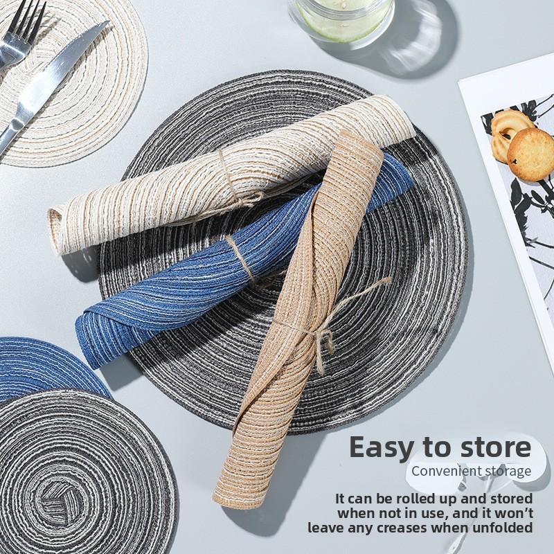 Nordic Style Round Fabric Coaster Set For Home Dining And Tea Cup Protection
