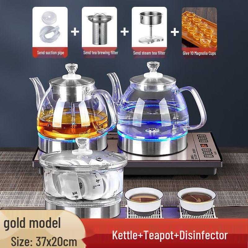 Fully Automatic Tea Set: Integrated Teapot, Water Filling, & Kettle for Home Use