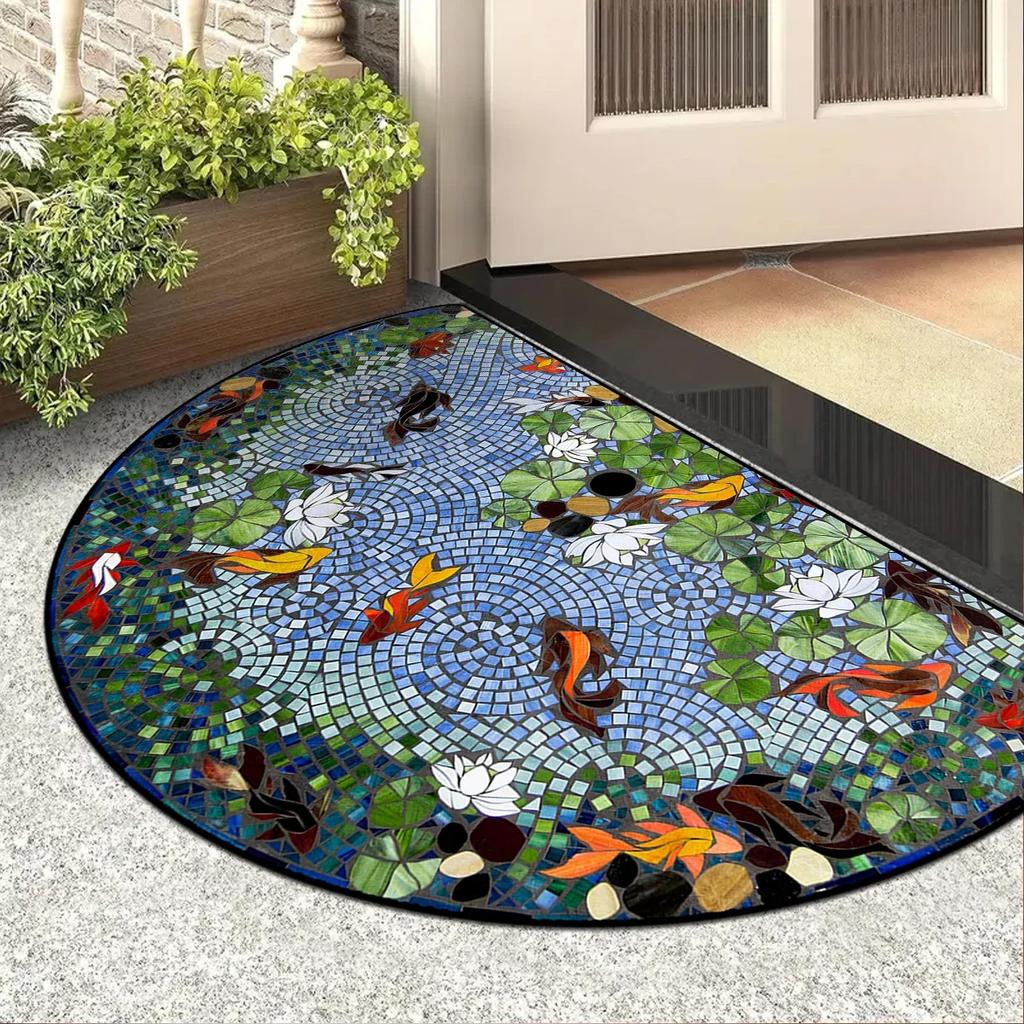 Entrance Doormat Garden Decorations Door Entry Mats Outdoor Carpet Home Floor Mat Semi-circular Rug Fußmatte Für Den Hauseingang