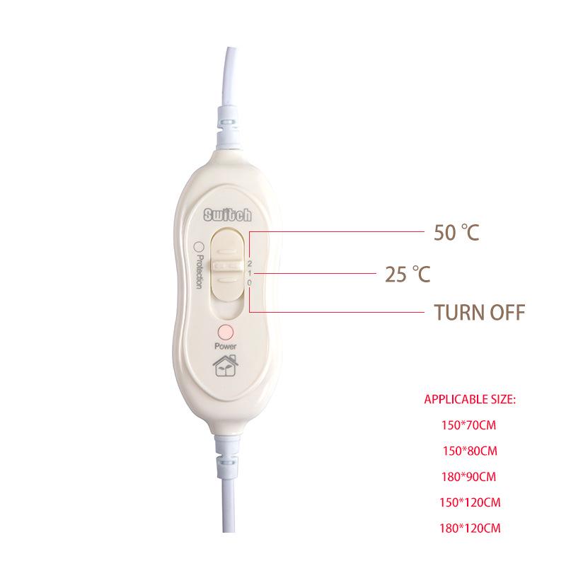 EU/UK Electric Heated Blanket - Single/Double Mattress Heating Pad (CE/ECM/LVD Certified)