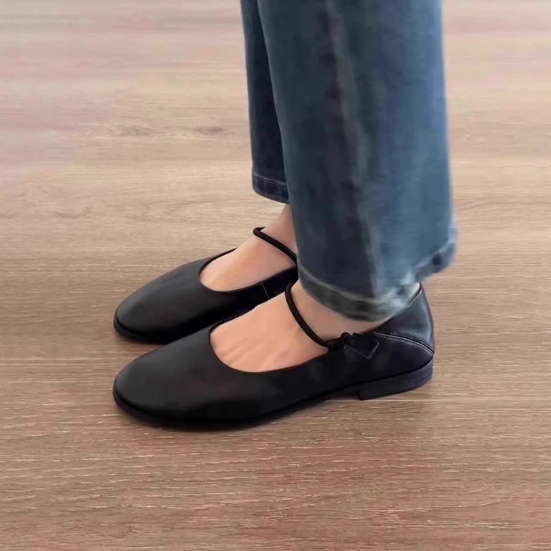 

Модные туфли Мэри Джейн с круглым носком, винтажные, минималистичные, на ремешке, маленькие кожаные туфли, с неглубоким вырезом, из мягкой кожи, на мягкой подошве, плоские, одинарные туфли 40 чёрный