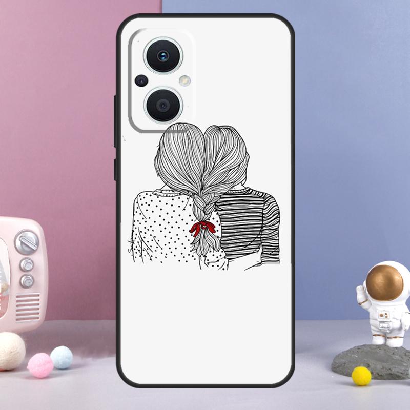Best Friends BFF Matching Funda For OPPO Reno 14 F 11F 12F 13F 10 11 12 13 Pro 7 8 Lite OPPO Find X8 X6 X5 X9 Pro Case