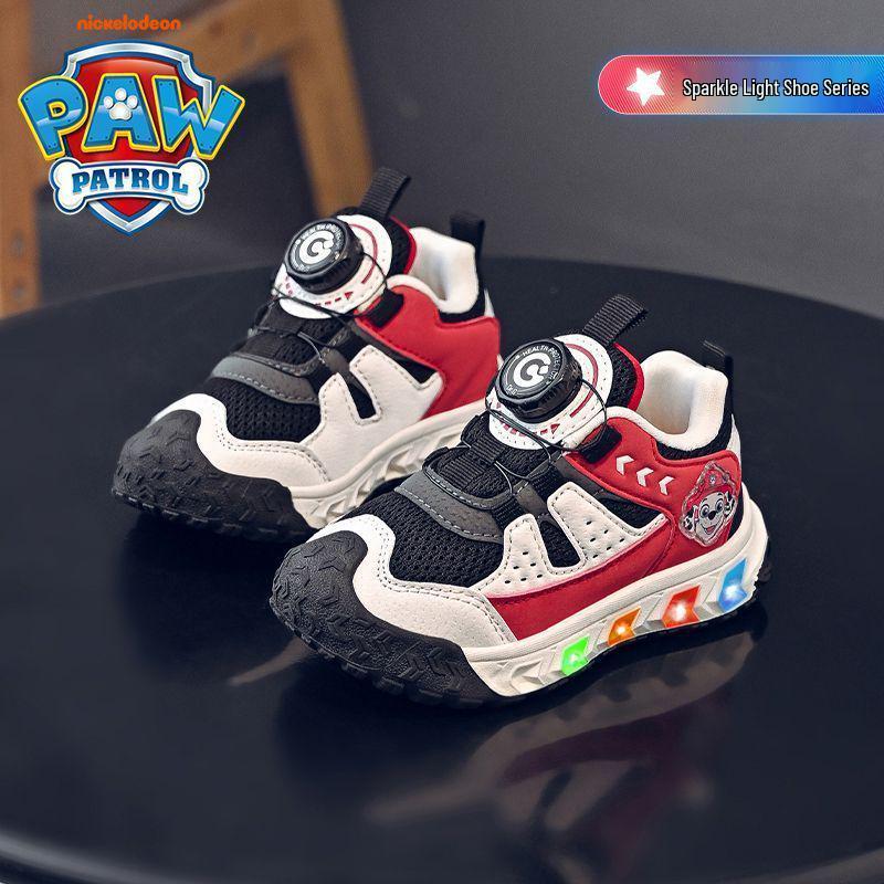 Paw Patrol Girls' Luminous Flashing Light Sneakers - Colorful and Comfortable Autumn Style Sports Shoes