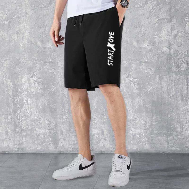 Straight trousers men's summer thin new loose large size sports casual pants