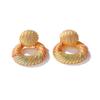 Medieval painted pearl earrings retro vintage fringed French niche design love light luxury stud earrings silver needle