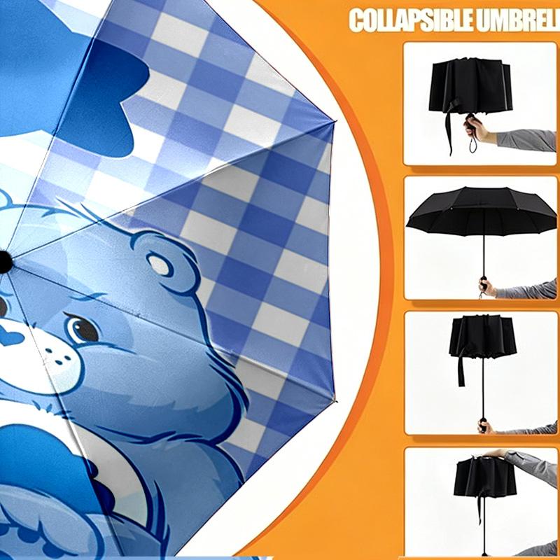 Care Bears Print Umbrella Automatic Opening/ Closing - Portable Foldable Design - Daily use for Travel/Outdoor - Gift for Birthday