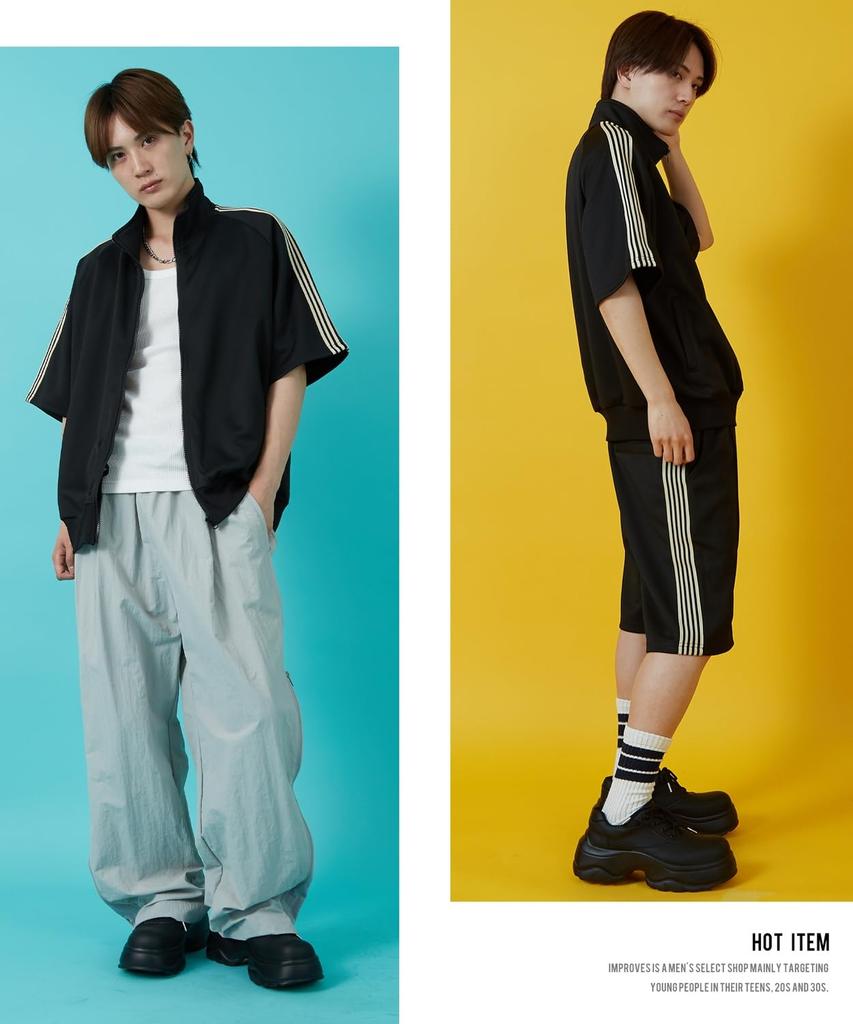 [IMPROVES] [SIDEWAYSTANCE] Line Jersey Short Sleeve Track Jacket