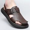 Fashion Men's sandals Classic retro business style Dress up party  Daily office Leisure Outdoor Breathable shoes Black Brown Beach
