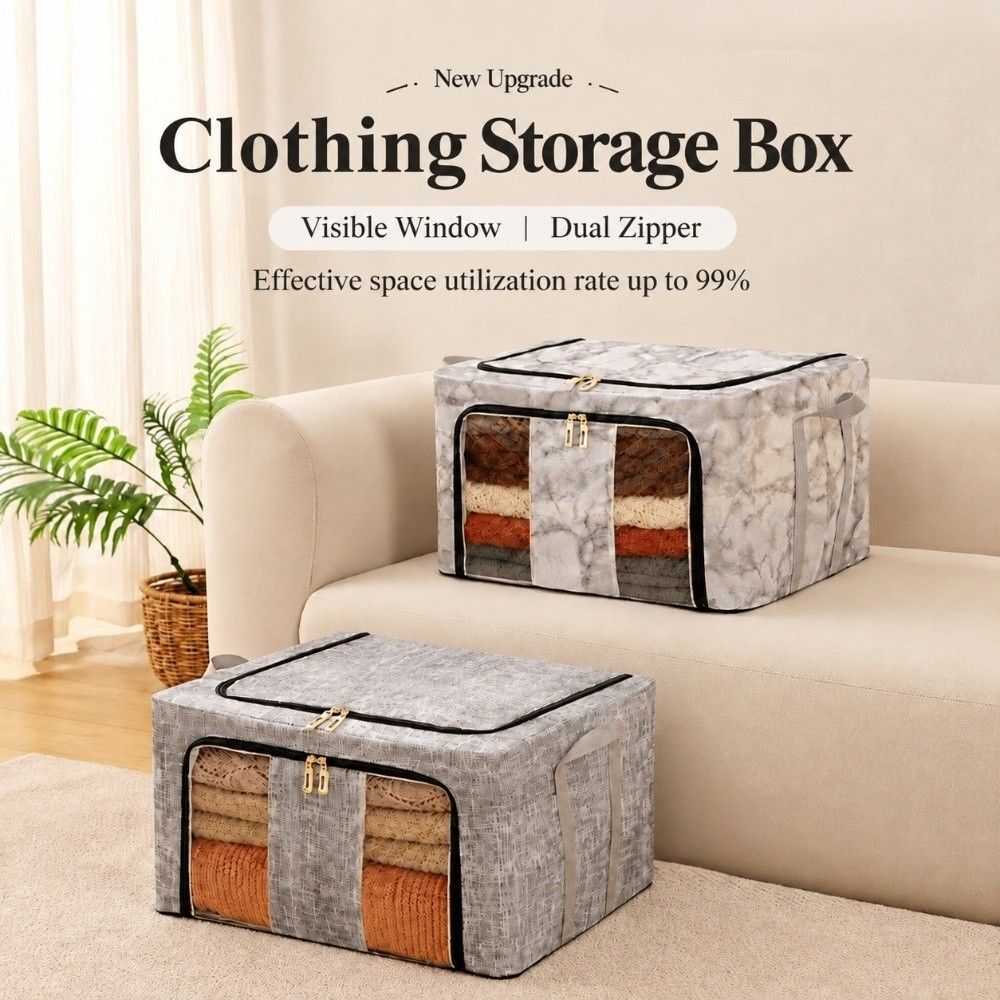Large Capacity Clothes Storage Basket Foldable Organizer Box Clothing Storage Box Wardrobe