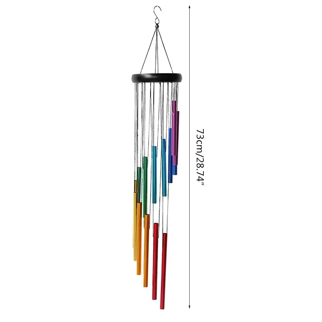 Outdoor Colorful Wind Chimes for Outside with 12 Aluminum Tubes for Garden Patio Balcony and Home Decor Perfect for Relaxation