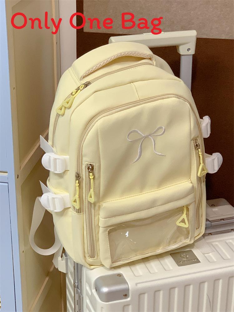 Mädchenrucksack mit gestickter Schleife und Nylon für die Schule