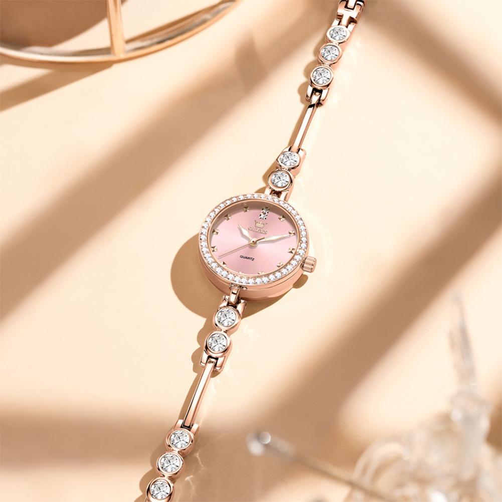 OLEVS Watch for Women Fashion Elegant Female Quartz Rose Gold Wristwatch 3ATM Waterproof Rhinestone Bracelet Ladies Clock