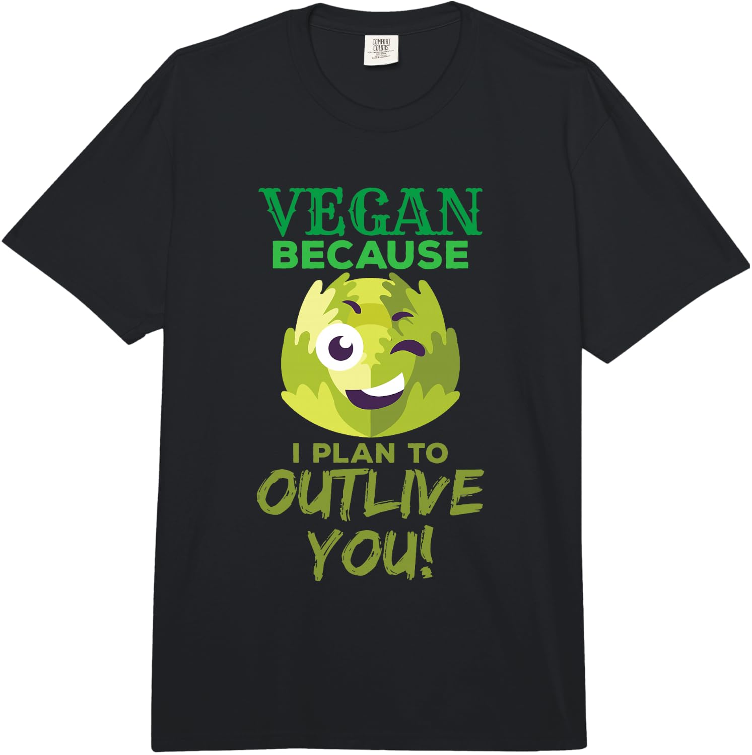 Vegan Because I Plan to Survive You Funny Comfort Colors Adult Heavyweight Unisex T-Shirt M
