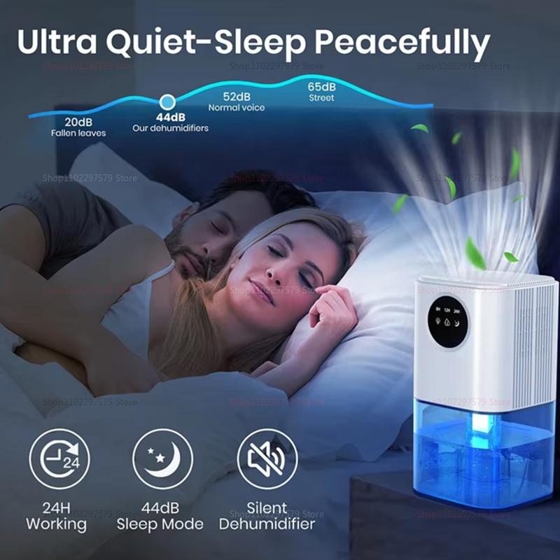 Compact Home Dehumidifier Dryer Portable Quiet Moisture Absorber Odor Mold Control for Bedroom Living Room Kitchen Closet