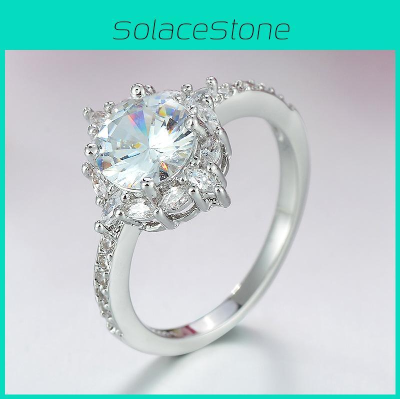 Luxurious Brass And White Steel Ring Stunning European Style Jewelry