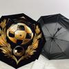 1PC Soccer Ball Gold Umbrella-8-Rib Reinforced, Automatic Open, Lightweight & Durable, Cute Fashion Accessory for Outdoor-Y0344
