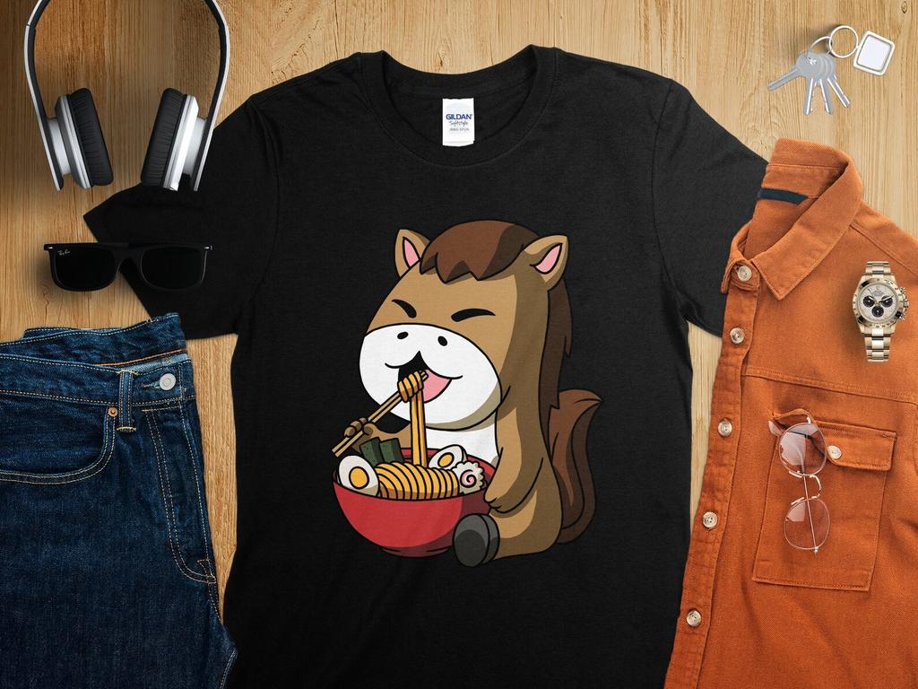 Kawaii Anime Year of the Horse Asian Noodles Japanese Ramen Shirt, Anime Shirt, Ramen T-Shirt, Japan Art