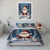 Santa Claus Christmas Snow Scene Bedding Duvet Cover Set Duvet Cover Pillowcases  (1*Duvet Cover 2*Pillowcases, without duvet insert)