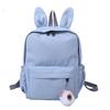 New Nylon Solid Color Schoolbag for Men and Women Students Cute Rabbit Ears Cute Backpack