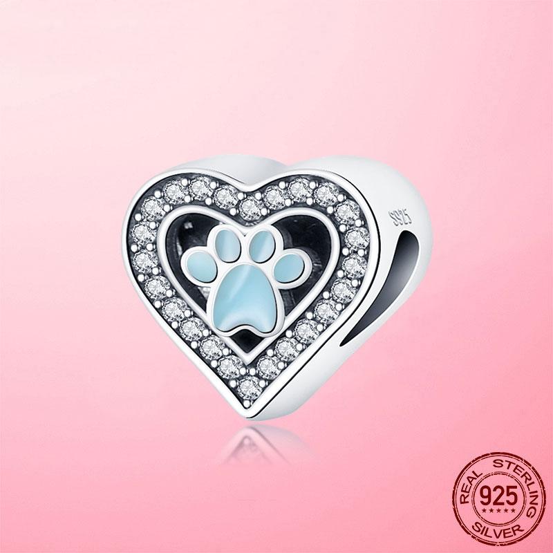 New 925 Silver Snake Coffee Cup Dog CZ Cactus Charms Beads Fit Original Women Bracelet Fine Silver Jewelry Gift