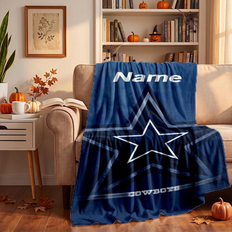 Dallas Cowboys Custom Flannel Blankets Soft Warm Cozy Throws for Home Decor Holiday Gifts