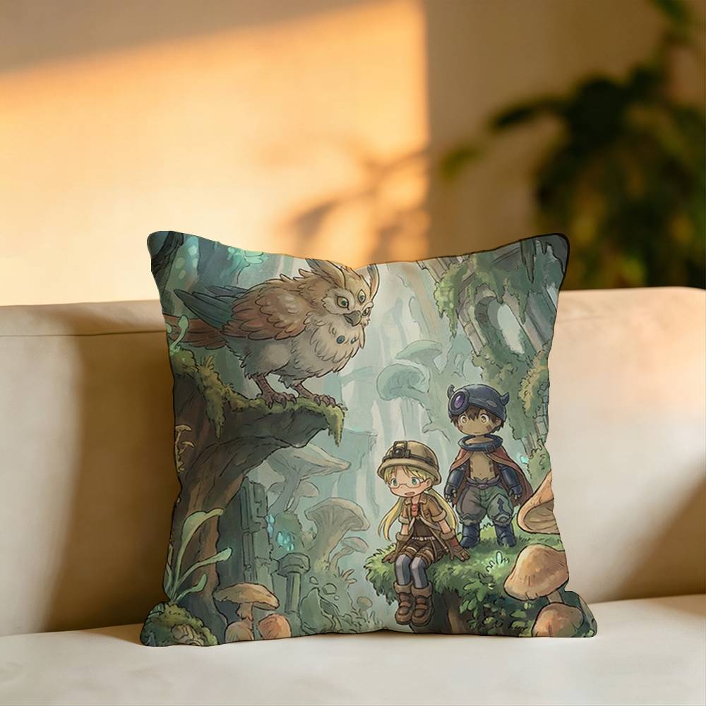 Anime MMade in Abyss Pillow Case Square DoubleSided Sofa Cushion Cover Bedroom Bedside Pillow