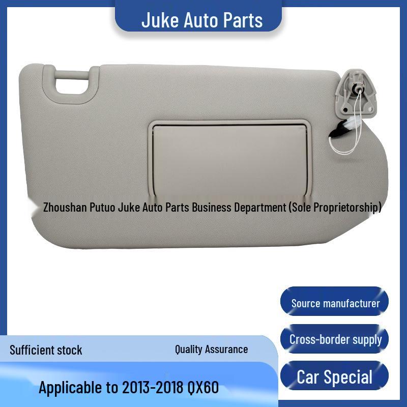 Gray Sun Visor for Infiniti QX60 (Model 96400-9PB0A), Right Side, Fits 2013-2018.