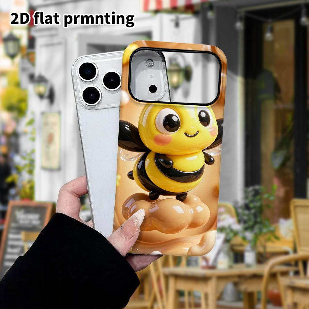 Phone Case: 2D flat design suitable for iPhone 18 17 16 15 14 13 Pro protective case, little bee, perfect Christmas and Halloween holiday gift