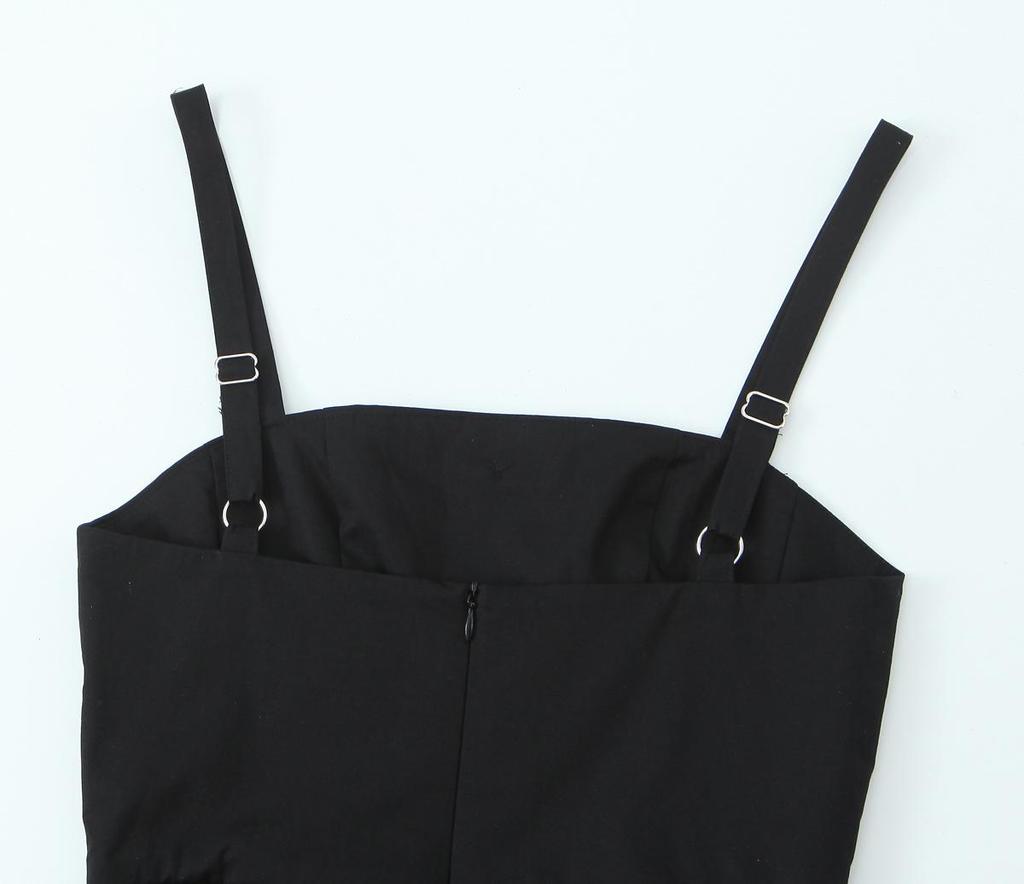 Women's Bow Decor Sleeveless Spaghetti Strap Midi Dress