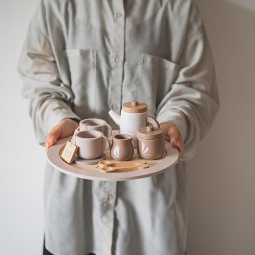 LabelLabel Tea Set, Pretend Play Kitchen, Wooden Toy, Educational Toy, Tea Party, Tea Time, Girls