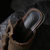 Fashion Women's New Summer Baotou Genuine Leather Cowhide High Heels Large Pointed Retro Bow Muller Slippers