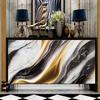 Shein Black & Gold Marble Self-Adhesive Wallpaper, Oil-Proof Home Decor PVC Sticker, Influencer Background Wall.