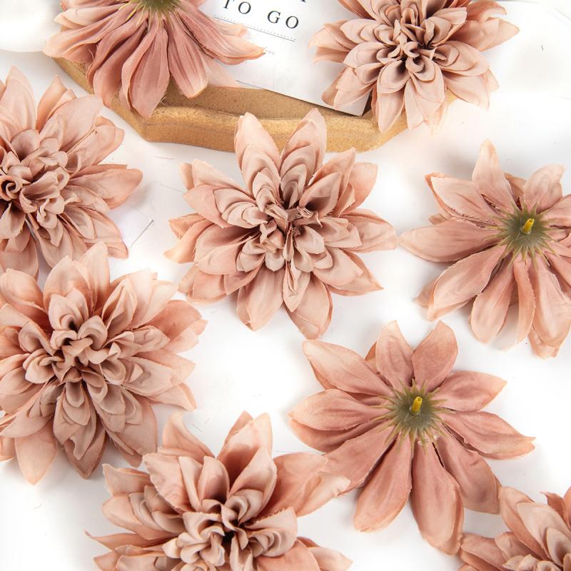 5/10Pcs Fake Plants Artificial Flowers Heads Silk Blooming Roses Wedding Home Room Decor DIY Garland Material Simulation Cheap