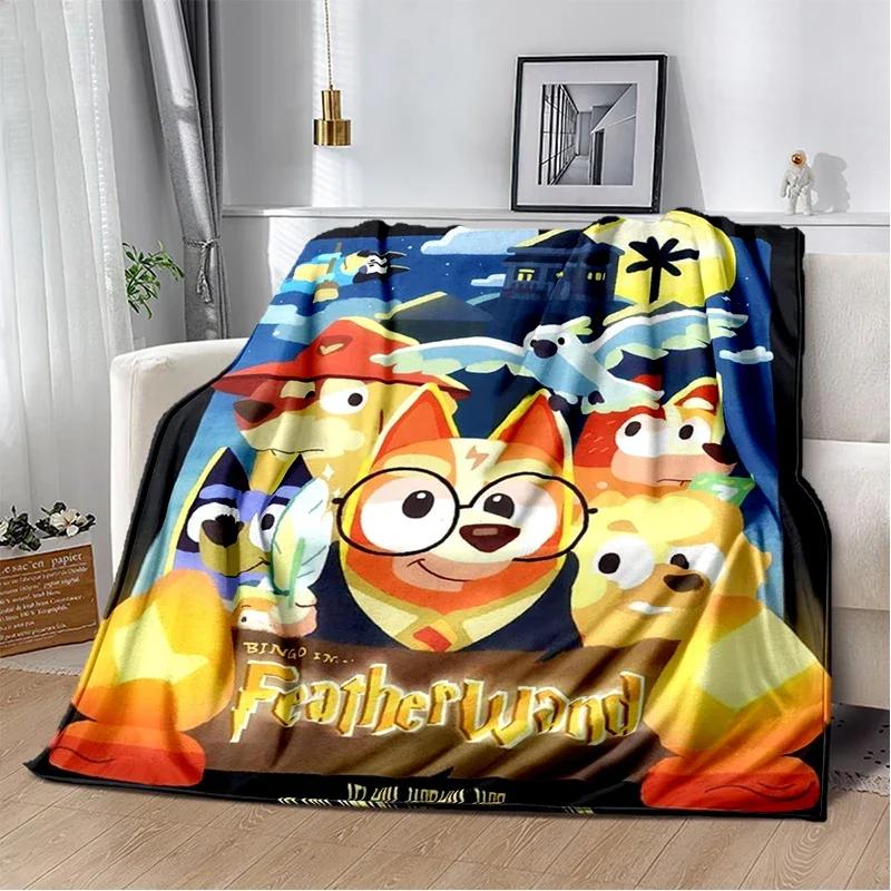 3D Print B-Blueys Family Cartoon Dog Blanket,Soft Throw Blanket for Home Bedroom Bed Sofa Travel Cover Kid Gift
