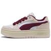 Suede Platform Trace Sneakers White/Chocolate Brown Unisex 403512-02