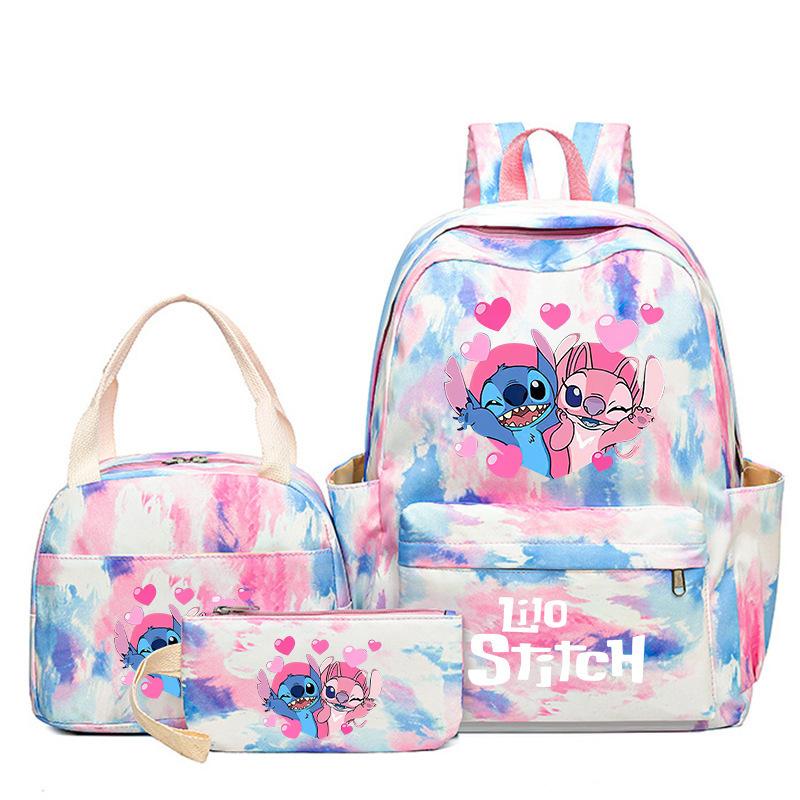 Cartoon Animation Schoolbag Large Capacity Primary And Secondary School Students Backpack Meal Bag Pencil Bag Three-Piece Set