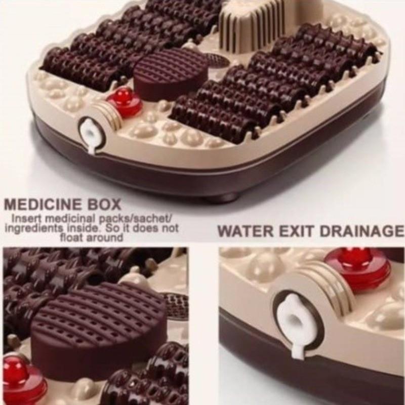 12 Rollers Foot Bath Massager Automatic Electric Heating Foot Spa Machine Household Detox Foot Bath Bucket