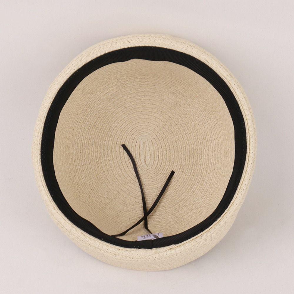 Weave Straw Pillbox Hat Elegant Fedora Hat Fashion Medicine Box Hat  Summer Wear